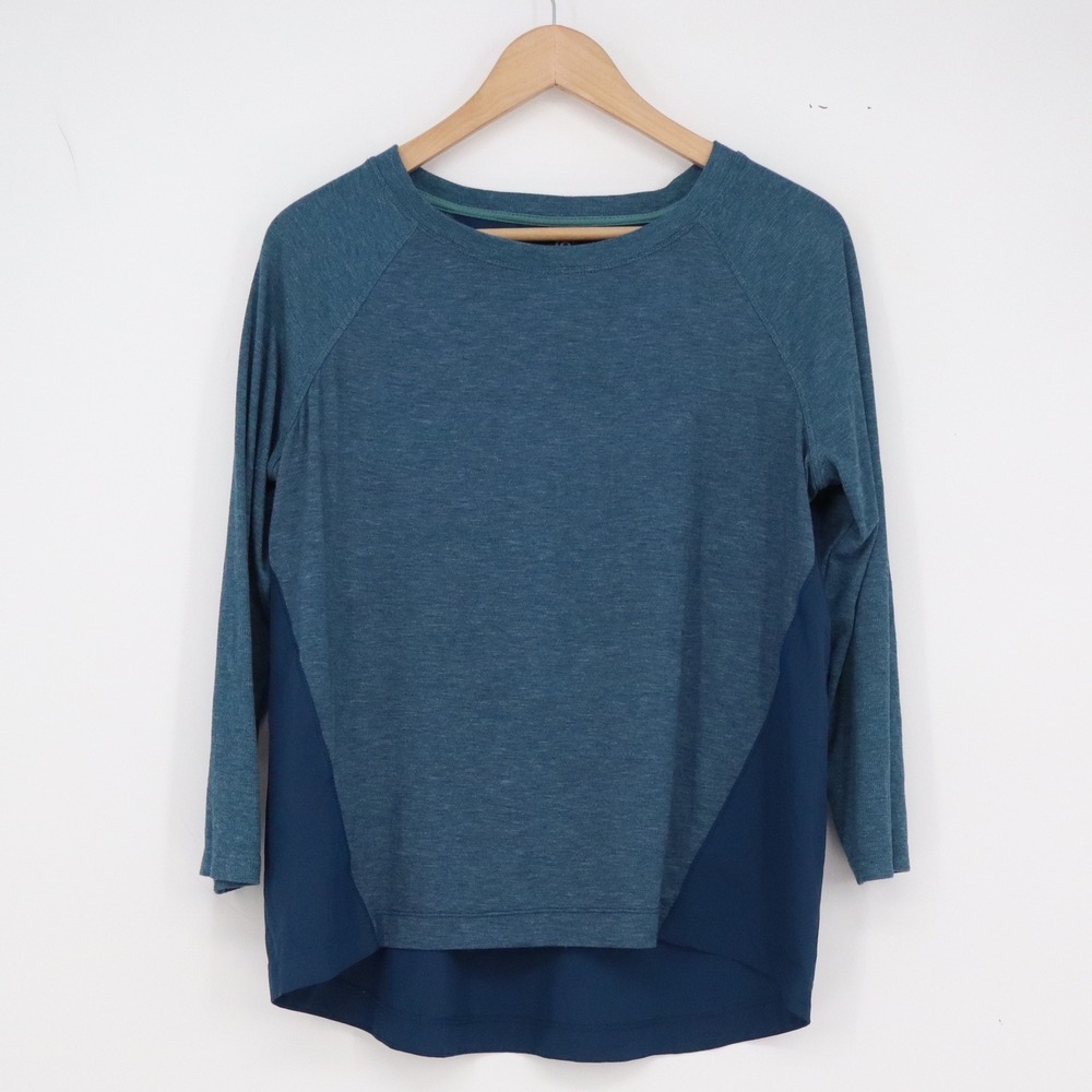 C9 Champion Top Womens M Blue Mixed Media Raglan Long Sleeve Excellent